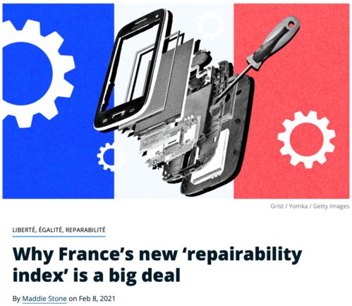 法國監管新規 電子產品可修復性信息透明化